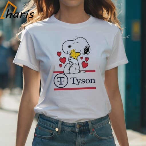 Snoopy And Woodstock Loves Tyson Logo T-shirt