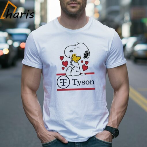 Snoopy And Woodstock Loves Tyson Logo T-shirt