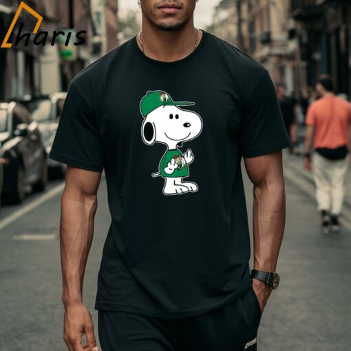 Snoopy NBA Boston Celtics Double Middle Fingers Fck You Shirt