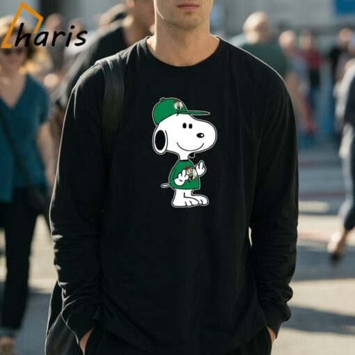 Snoopy NBA Boston Celtics Double Middle Fingers Fck You Shirt