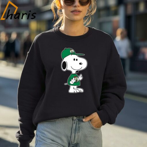 Snoopy NBA Boston Celtics Double Middle Fingers Fck You Shirt