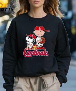 Snoopy Woodstock And Charlie Brown Fan Cardinals Baseball Shirt 3