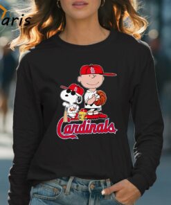 Snoopy Woodstock And Charlie Brown Fan Cardinals Baseball Shirt 4