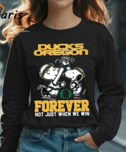Snoopy and Charlie Brown Oregon Ducks High Five Forever Not Just When We Win Peanuts Shirt 3