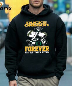 Snoopy and Charlie Brown Oregon Ducks High Five Forever Not Just When We Win Peanuts Shirt 5