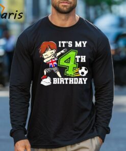 Soccer Boy Its My 4th Birthday Cartoon Shirt 3