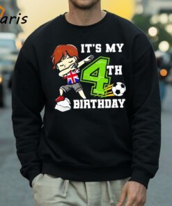 Soccer Boy Its My 4th Birthday Cartoon Shirt 4