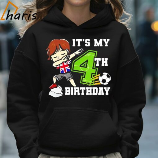 Soccer Boy Its My 4th Birthday Cartoon Shirt