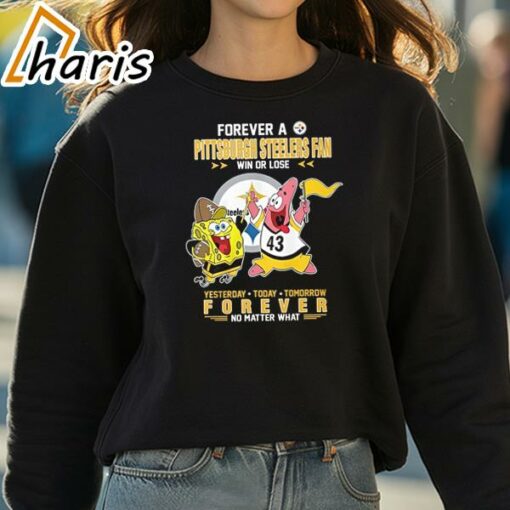 SpongeBob SquarePants Forever A Steelers Fan Win Or Lose Yesterday Today Tomorrow T-Shirt