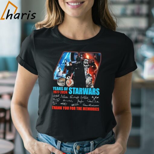 Star Wars 47 Years Of The Memories 1977-2024 Thank You Fan Signatures T-shirt