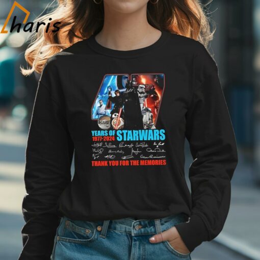 Star Wars 47 Years Of The Memories 1977-2024 Thank You Fan Signatures T-shirt