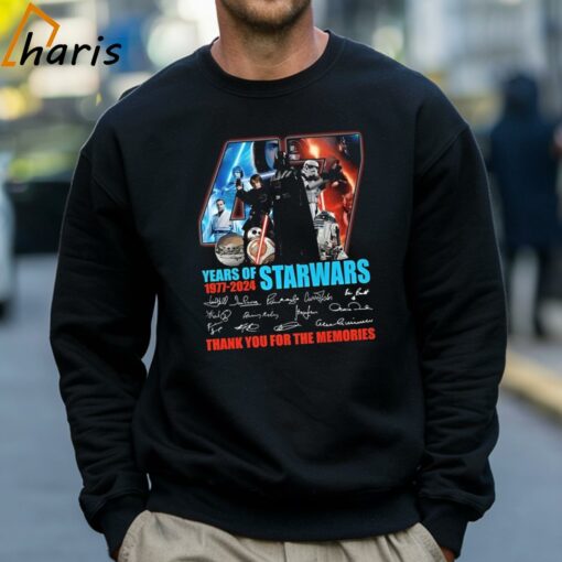 Star Wars 47 Years Of The Memories 1977-2024 Thank You Fan Signatures T-shirt