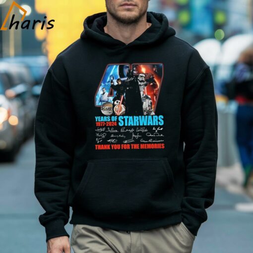 Star Wars 47 Years Of The Memories 1977-2024 Thank You Fan Signatures T-shirt