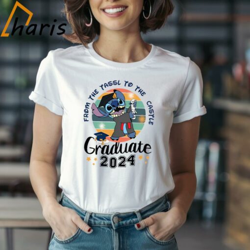 Stitch Graduate Senior From The Tassel To The Castle 2024 Disney Shirt