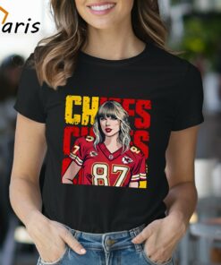 Taylor Hearts Kelce in Chiefs Shirt