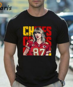 Taylor Hearts Kelce in Chiefs Shirt