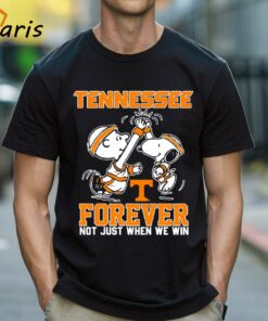 Tennessee Volunteers Forever Not Just When We Win Snoopy Charlie Brown High Five Shirt