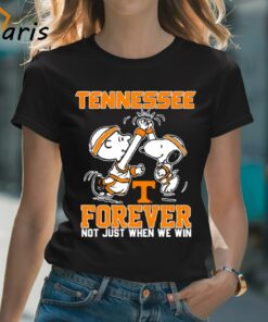 Tennessee Volunteers Forever Not Just When We Win Snoopy Charlie Brown High Five Shirt