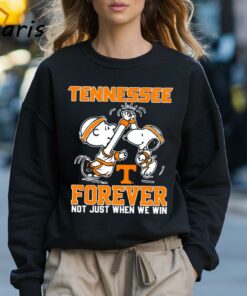 Tennessee Volunteers Forever Not Just When We Win Snoopy Charlie Brown High Five Shirt 3