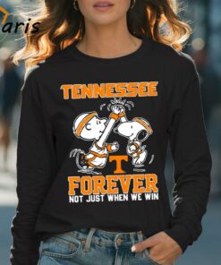 Tennessee Volunteers Forever Not Just When We Win Snoopy Charlie Brown High Five Shirt 4
