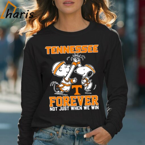 Tennessee Volunteers Forever Not Just When We Win Snoopy Charlie Brown High Five Shirt