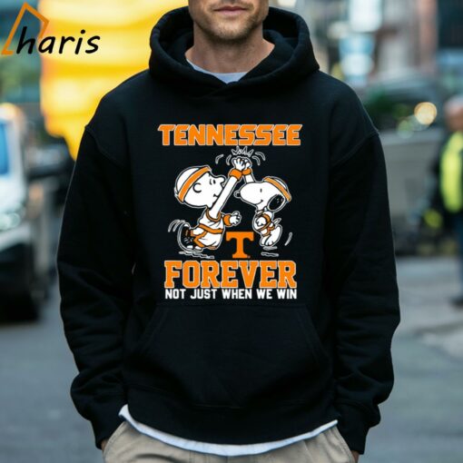 Tennessee Volunteers Forever Not Just When We Win Snoopy Charlie Brown High Five Shirt