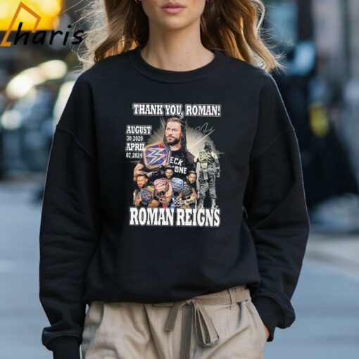 Thank You, Roman Reigns Wwe August 30.2020 April 07.2024 Signature T-shirt