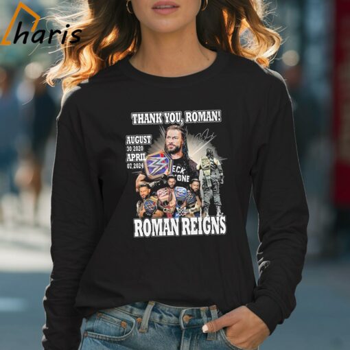 Thank You, Roman Reigns Wwe August 30.2020 April 07.2024 Signature T-shirt