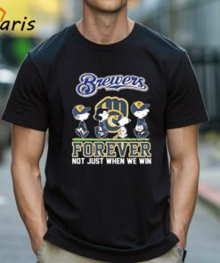 The Peanuts Movie Characters Milwaukee Brewers Abbey Road Forever Not Just When We Win Shirt