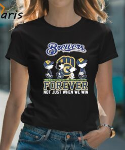 The Peanuts Movie Characters Milwaukee Brewers Abbey Road Forever Not Just When We Win Shirt