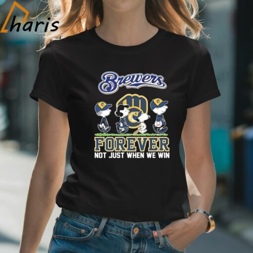 The Peanuts Movie Characters Milwaukee Brewers Abbey Road Forever Not Just When We Win Shirt