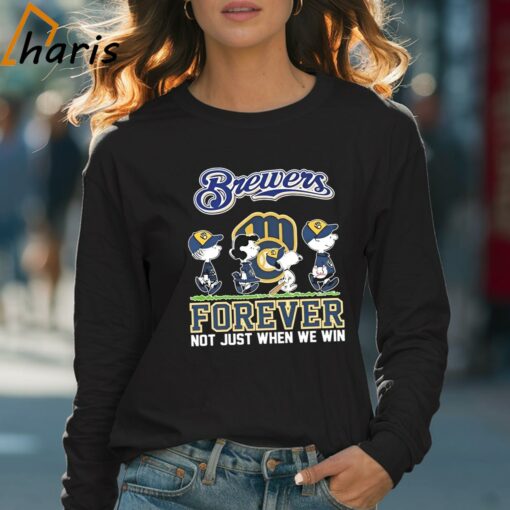 The Peanuts Movie Characters Milwaukee Brewers Abbey Road Forever Not Just When We Win Shirt