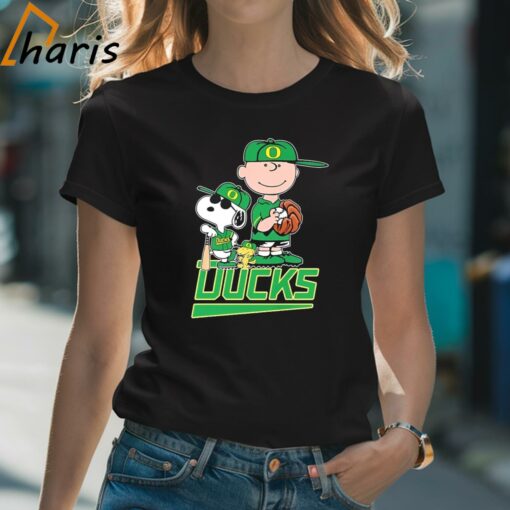 The Peanuts Movie Characters Oregon Ducks Baseball Shirt