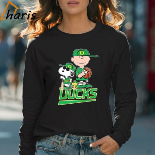 The Peanuts Movie Characters Oregon Ducks Baseball Shirt