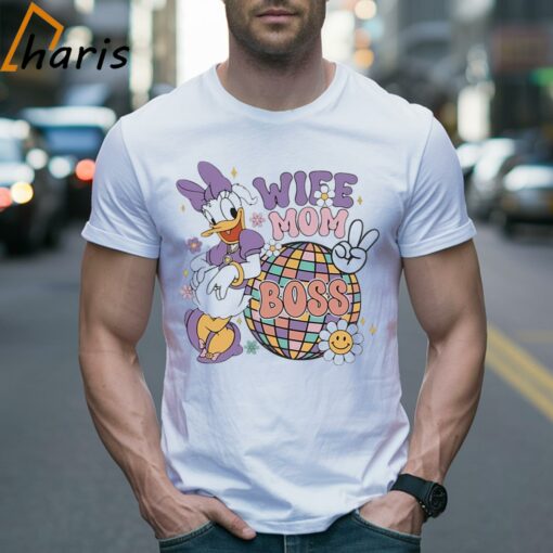 Wife Mom Boss Disco Ball Disney Daisy Duck Shirt