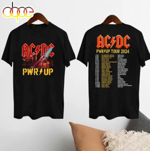 2024 Acdc Pwr Up World Tour Shirt, Rock Band Acdc Graphic Shirts