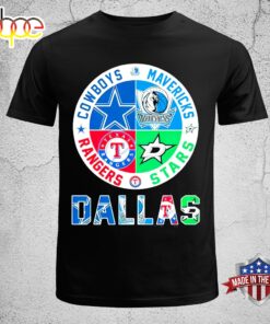 2024 Dallas Sports Teams Logo Cowboys Mavericks Stars And Rangers Unisex T-Shirt