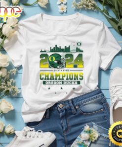 2024 Fiesta Bowl Champions Oregon Ducks City Helmet And Logo T Shirt