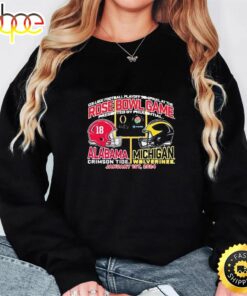2024 Head To Head Cfp Rose Bowl Game Alabama Vs Michigan Unisex T-Shirt