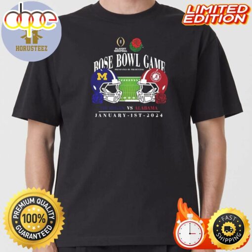 2024 Rose Bowl Game Michigan Wolverines Vs Alabama Crimson Tide Duel Helmets Shirt