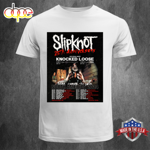 25th Anniversary Knocked Loose Slipknot Tour 2024 Unisex T-shirt