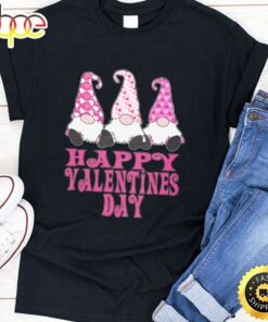 3 Pink Valentine Gnomes Cute Hearts Happy Valentines Day Long Sleeve T-Shirt