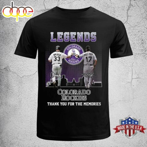 33 Larry Walker 17 Todd Helton Legends Colorado Rockies Thank You For The Memories Shirt