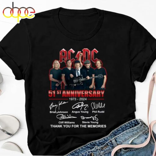 51 Years Acdc 1973-2024 Signature T-Shirt