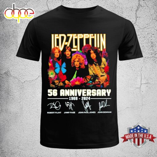 56th Anniversary Of Led Zeppelin 1968-2024 Music Fan Unisex T-Shirt