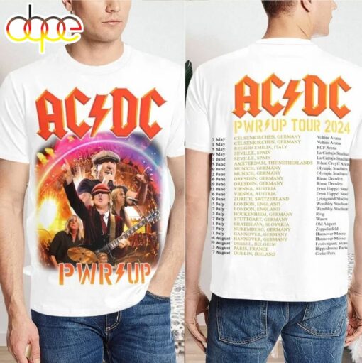 ACDC PWR UP Tour 2024 Unisex T-Shirt Current Tour 2024 Dates