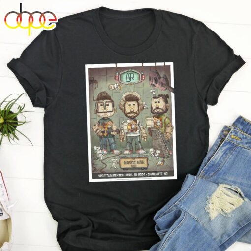 AJR Charlotte April 10 2024 Tour Poster T-shirt