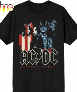 Acdc 2024 Highway To Hell Flag New Official Mens Black T-Shirt