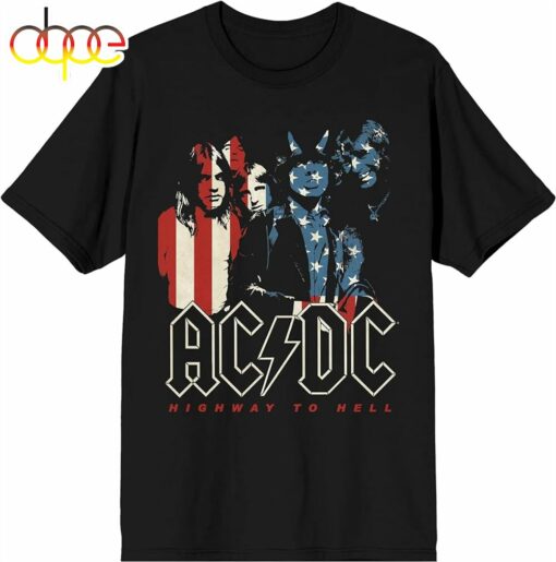 Acdc 2024 Highway To Hell Flag New Official Mens Black T-Shirt