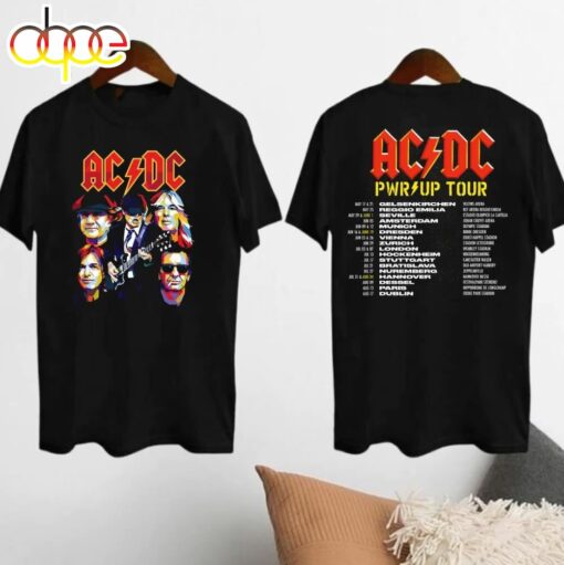 Acdc Band 90s Vintage Shirt, Acdc Pwr Up World Tour 2024 Shirt